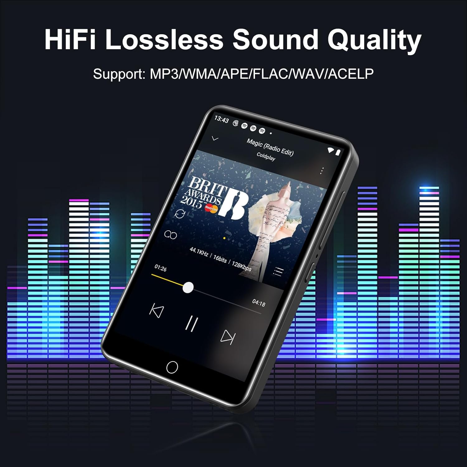 80GB MP3 Player with Bluetooth and WiFi, 4.0" Full Touchscreen B735035