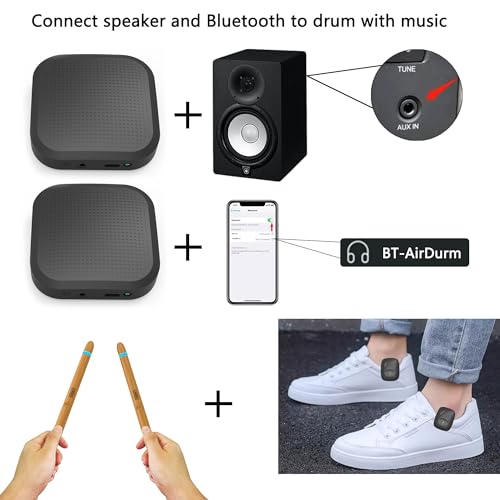 Air Drum Set with Drumsticks, Pedals, Bluetooth and 8 Sounds D8711