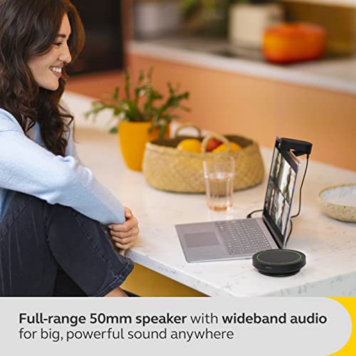 Dark Grey Portable Speakerphone with 4 Noise-Cancelling Mics E41689