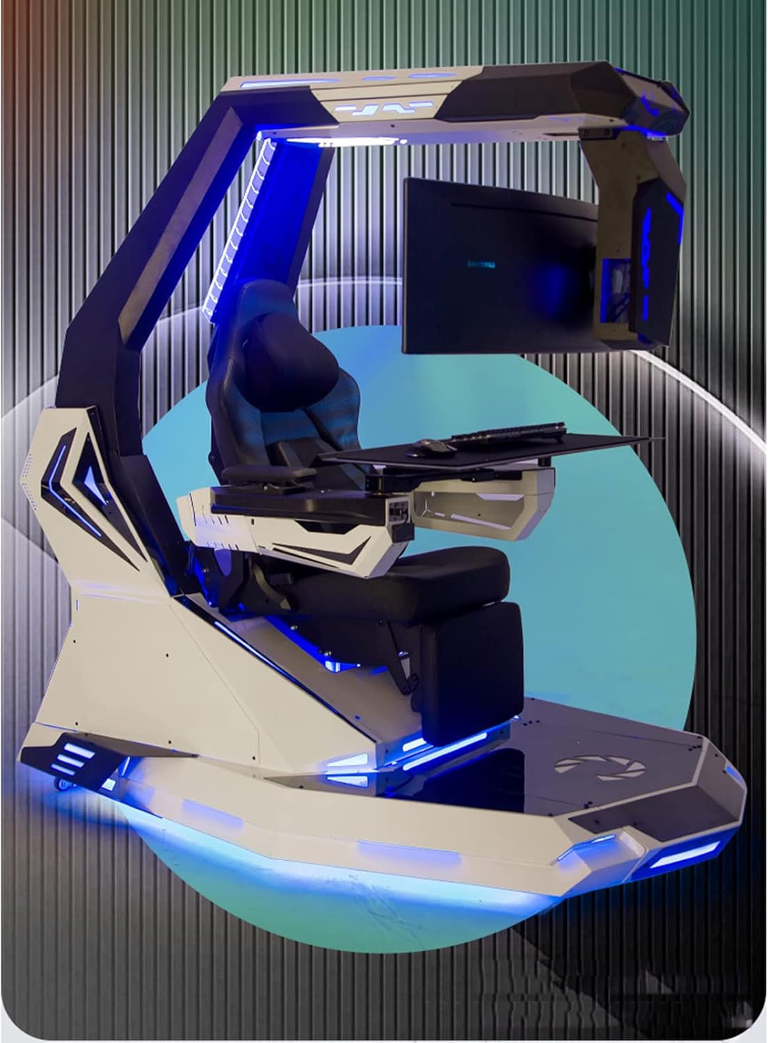 Ergonomic Game Chair with Pedals and Massage Y168070