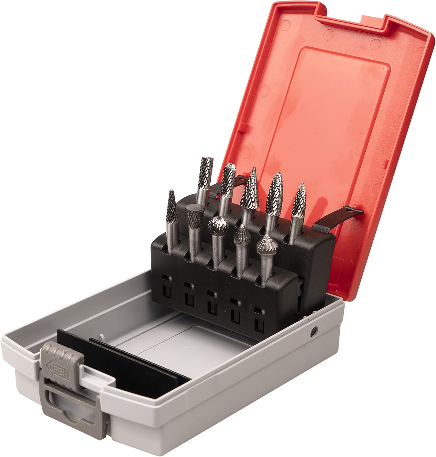 10PCS 1/4" Shank Double Cut Tungsten Steel Rotary Burrs Set Z22038
