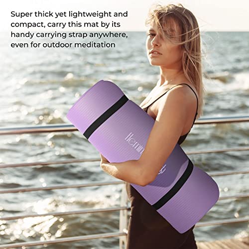 Extra Thick Yoga Mat with Strap, 72x23 in Non-slip Exercise Mat, 1/2 Inch S9274