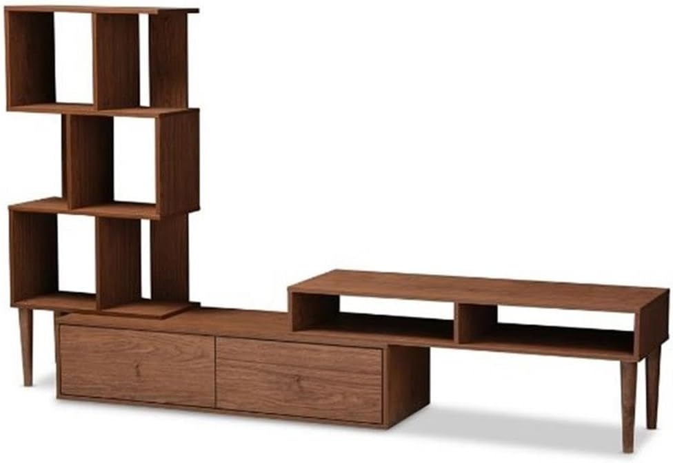 Walnut Brown Wood TV Stand H130376