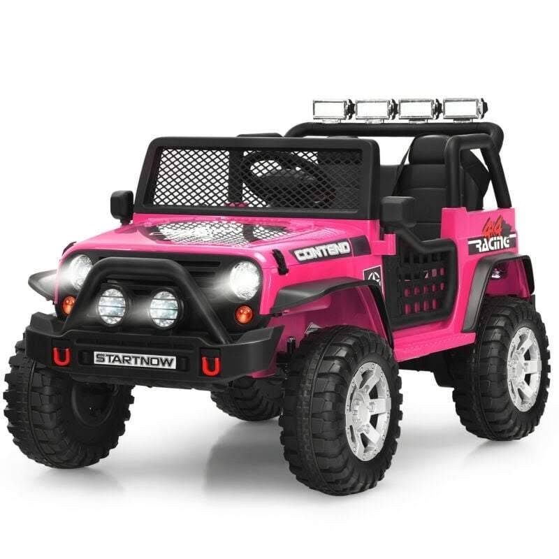 12V Pink Kids Electric Ride on Truck Car with Lights and Music C528494