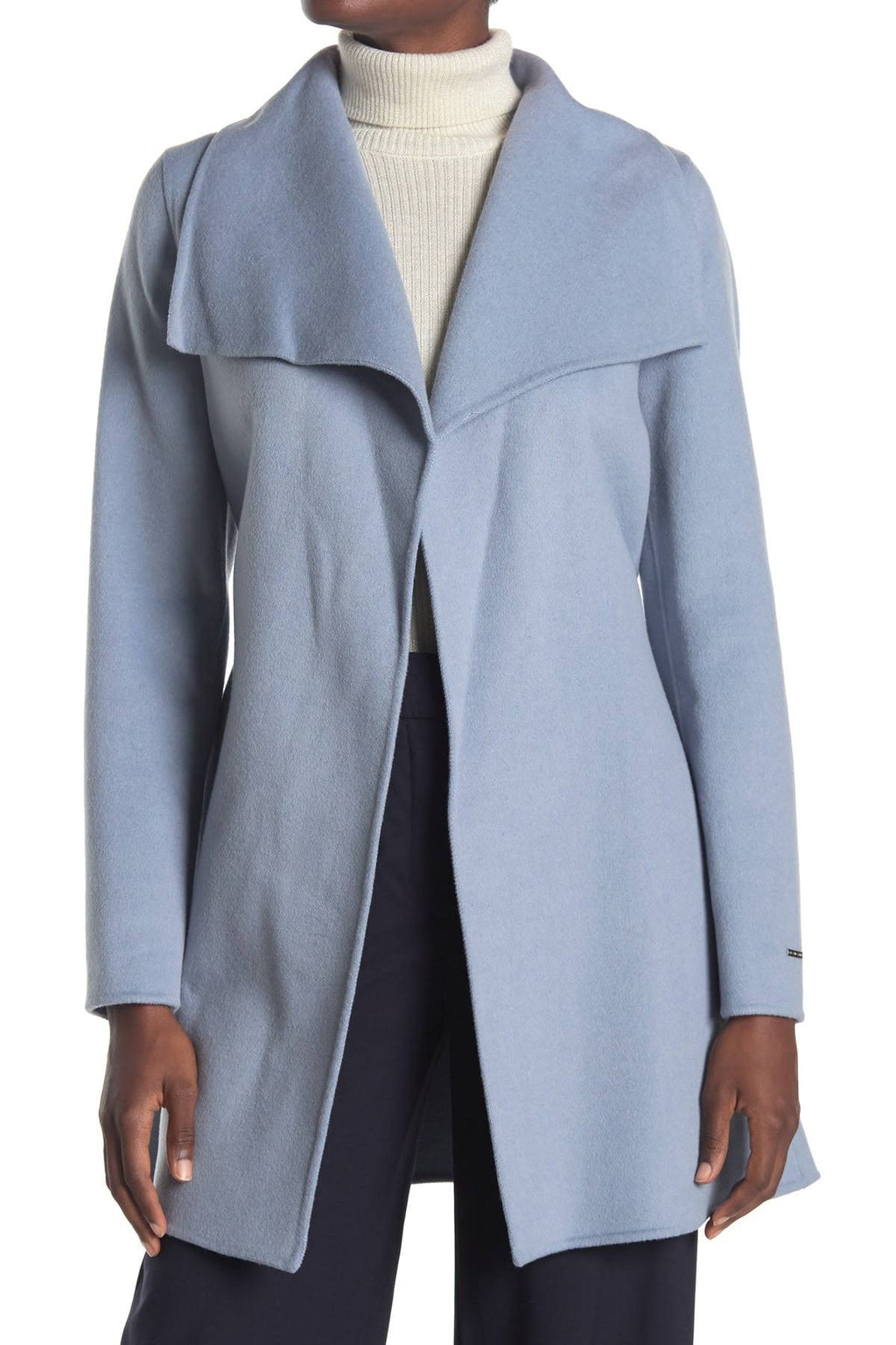 Pale Blue Double Face Wool Coat I383