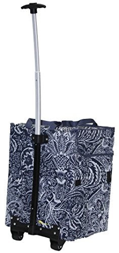 Black Collapsible Rolling Utility Cart L7786
