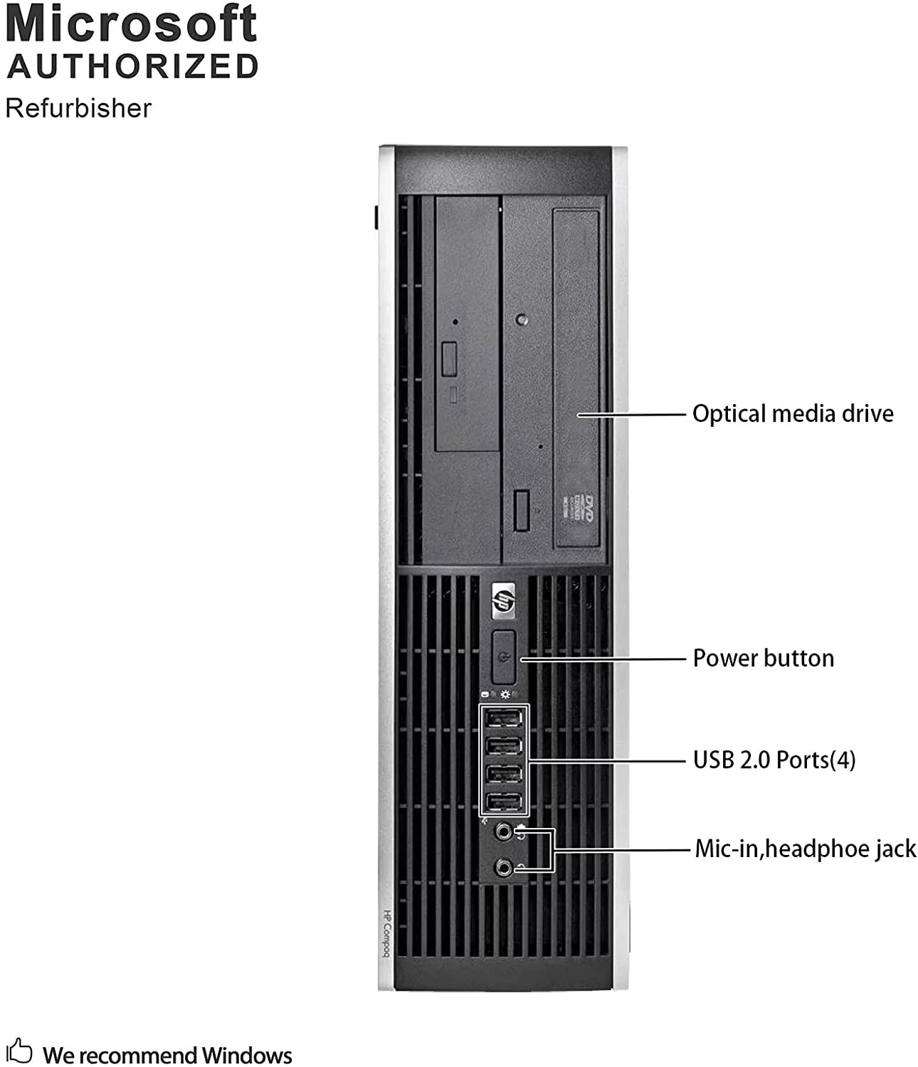 Pre-Owned HP 8200 Desktop Computer Tower PC Intel Quad-Core i5 3.2GHz Processor 4GB RAM 2TB Hard Drive Windows 10 Pro 64bit with 17" LCD Monitor Keyboard and Mouse M70003