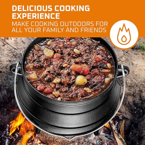 10 Quarts Pre-Seasoned Cast Iron Cauldron with Lid Q3851