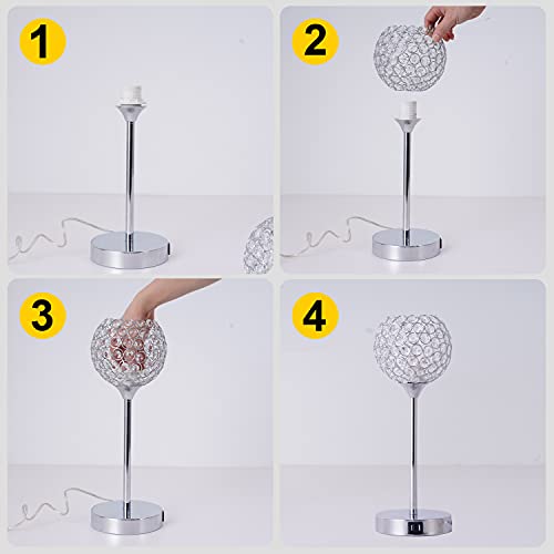 3-Way Dimmable Touch Control Table Lamp with 2 USB Charging Ports Q6847