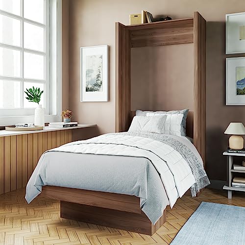 White Full Murphy Wall Bed with Shelf W5318