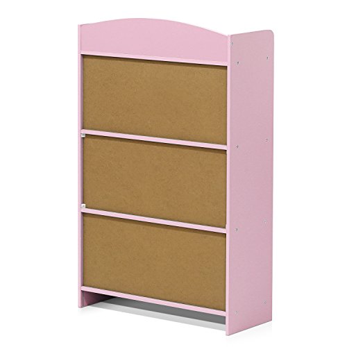 Pink 3-Tier Bookcase with Storage Cabinet S952666