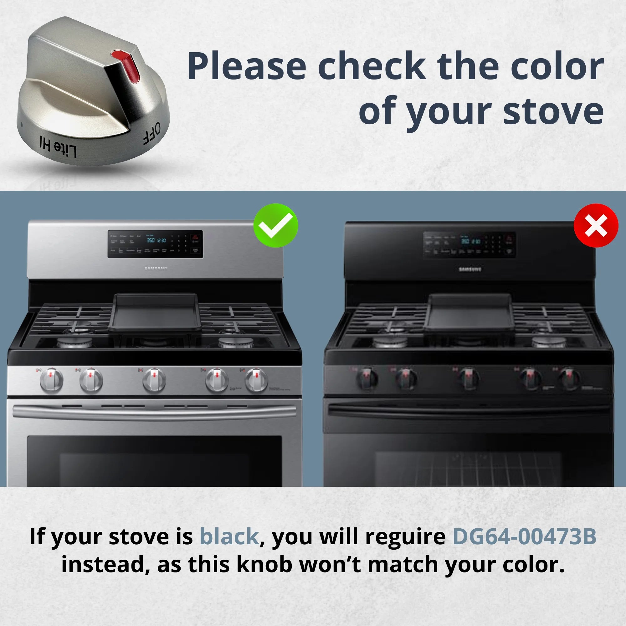 SET OF 5 Stove Knobs for Gas Range M6950