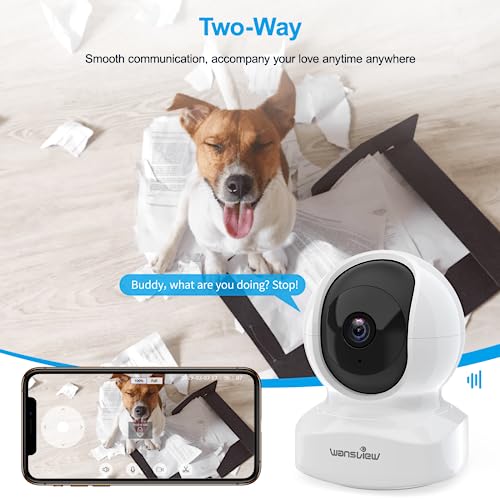 Security Camera Indoor, 360 Degree WiFi, 2 Way Audio Night Vision, Black, 3MP M12175