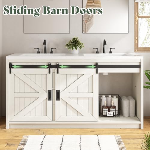 Gray Freestanding Double Vanity with Sink A450