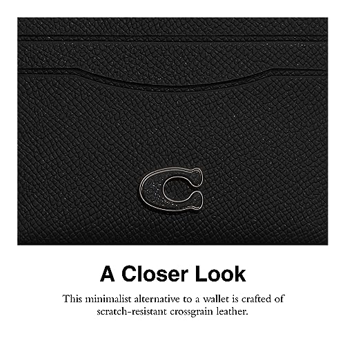 Flat Card Case in Crossgrain Leather, Chalk Y747