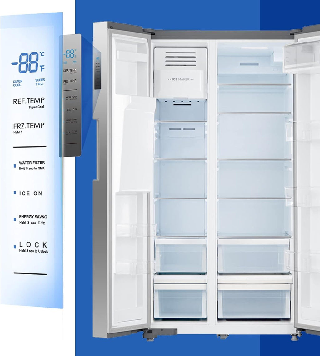 36 Inch French Door Refrigerator 26.3 Cu.Ft Freestanding with Auto Ice Maker and Water Dispenser Stainless Steel G39543