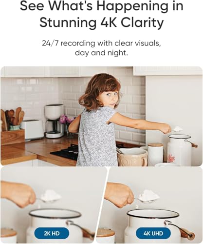 4K UHD Security Camera with Color Night Vision and 360 Pan-Tilt H34073
