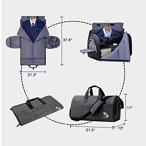 Convertible Garment Bag with Shoe Compartment, Detachable Shoulder Strap G9837