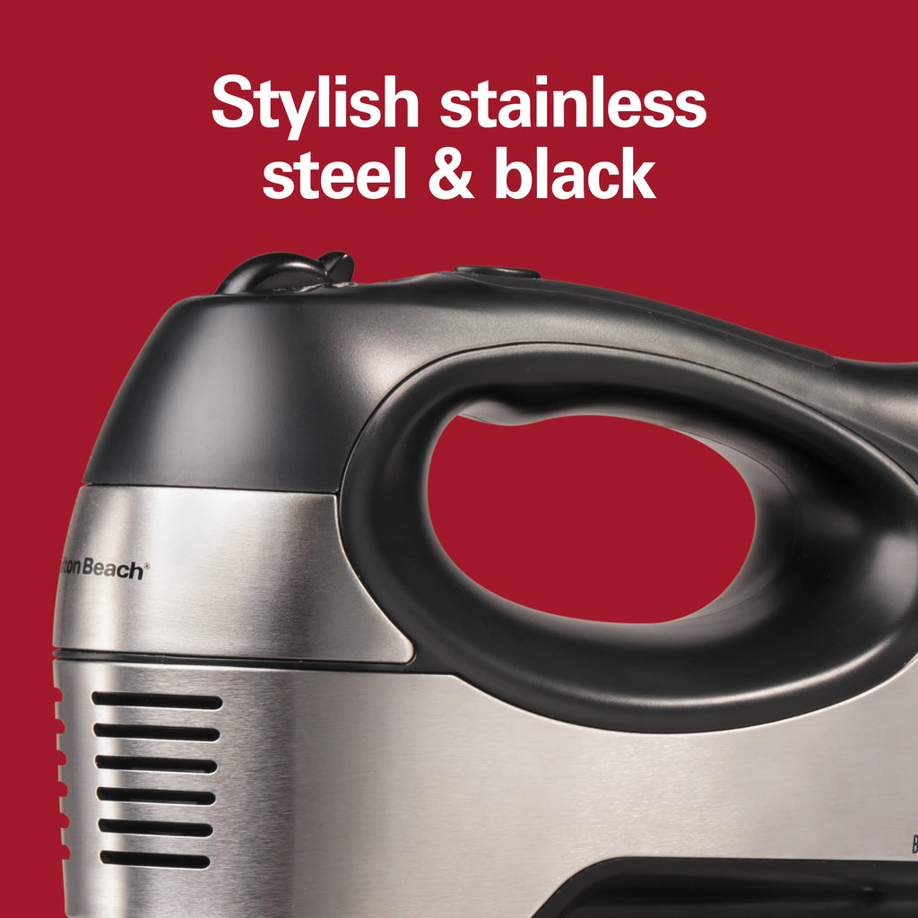 6 Speed Hand Mixer, Stainless Steel, 5 Attachments A6317