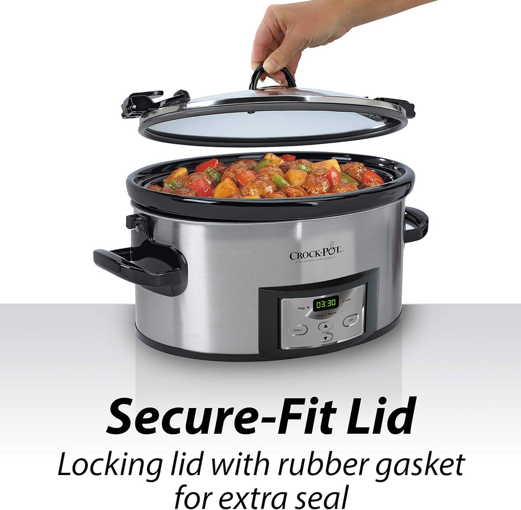 6 Quart & 8 Quart Programmable Slow Cooker, Stainless Steel W24214