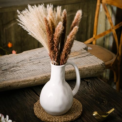 White Ceramic Vase with Double Handle F24709