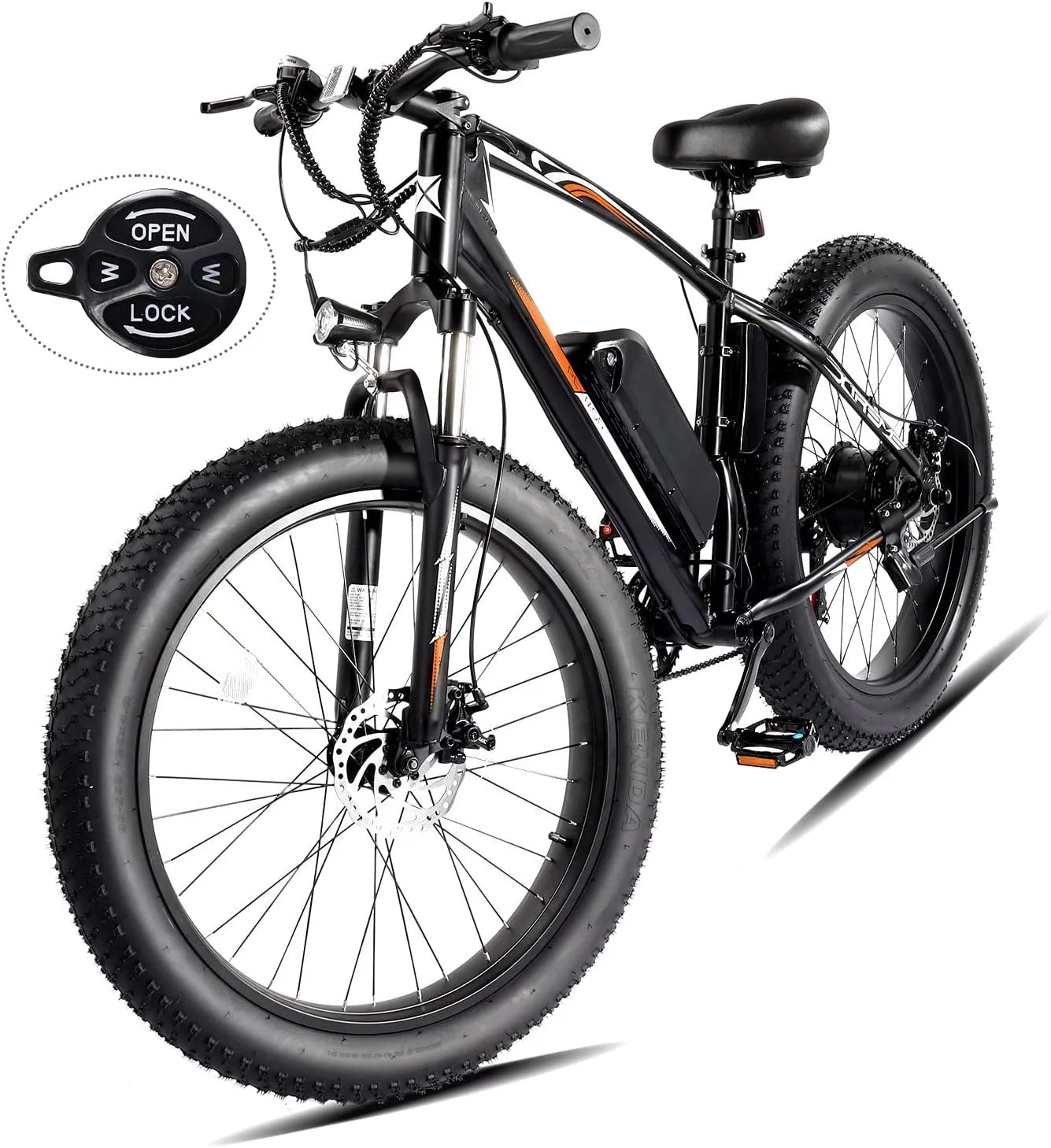 26" Fat Tire Electric Mountain Bike 500W 48V 13AH Removable Battery Shimano 7 Speed E238