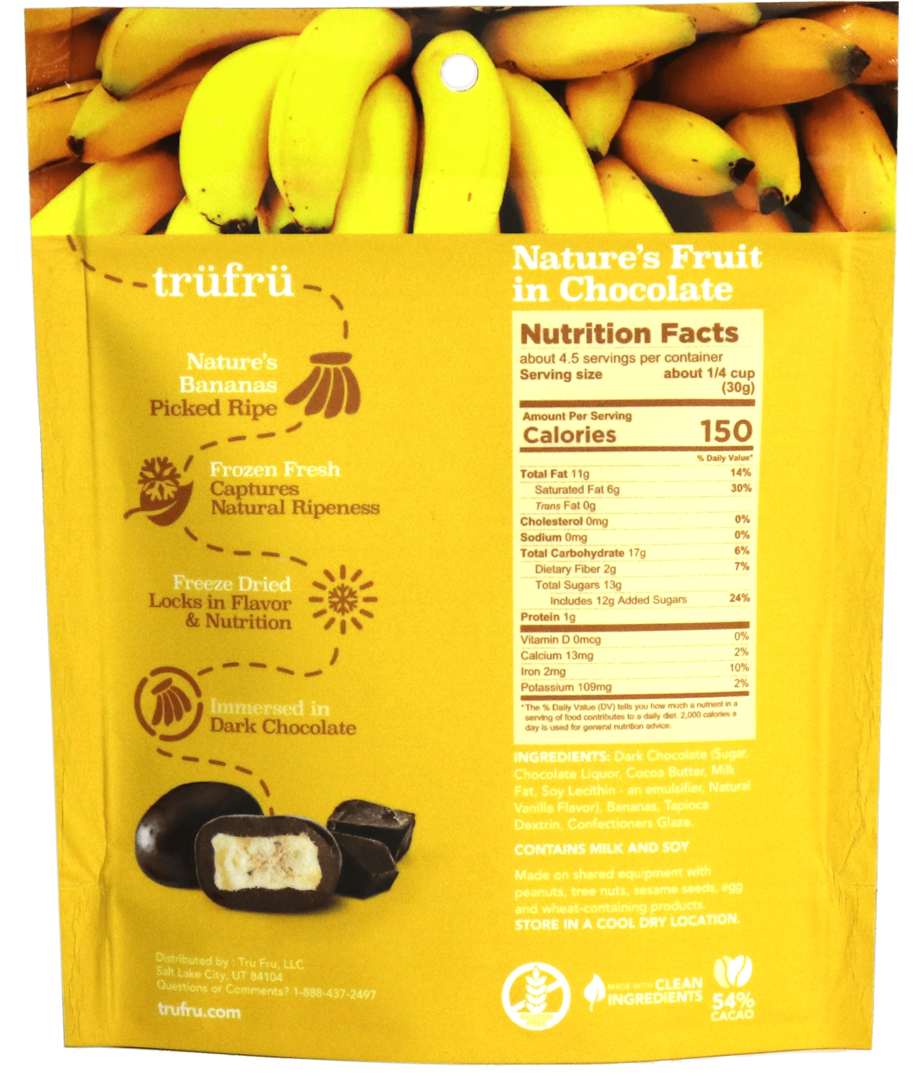 6-4.5 ounce Dark Chocolate Real Banana O7835