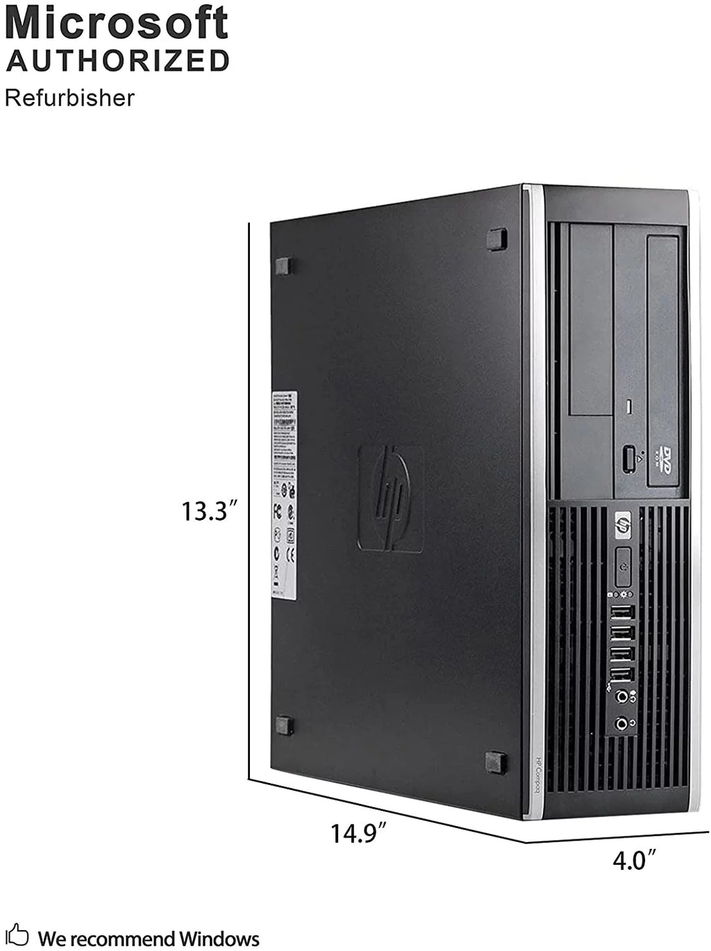 Pre-Owned HP 8200 Desktop Computer Tower PC Intel Quad-Core i5 3.2GHz Processor 4GB RAM 2TB Hard Drive Windows 10 Pro 64bit with 17" LCD Monitor Keyboard and Mouse M70003