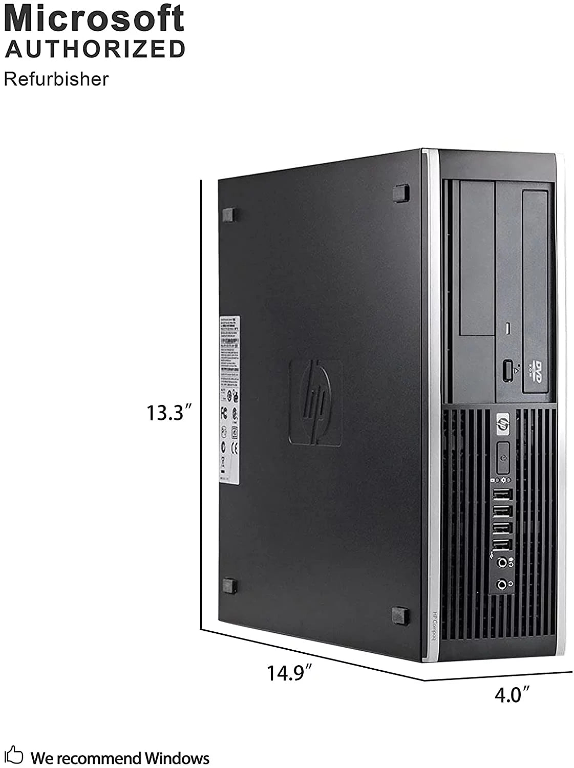 Pre-Owned HP 8200 Desktop Computer Tower PC Intel Quad-Core i5 3.2GHz Processor 4GB RAM 2TB Hard Drive Windows 10 Pro 64bit with 17" LCD Monitor Keyboard and Mouse M70003