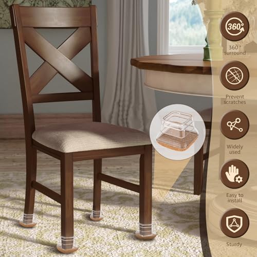 24Pcs Silicone Chair Leg Floor Protectors Covers Caps (Large) H1624