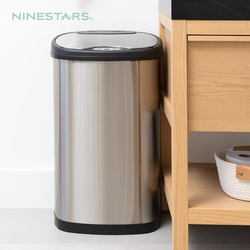 13 Gallon Stainless Steel Automatic Motion Sensor Trash Can A8201