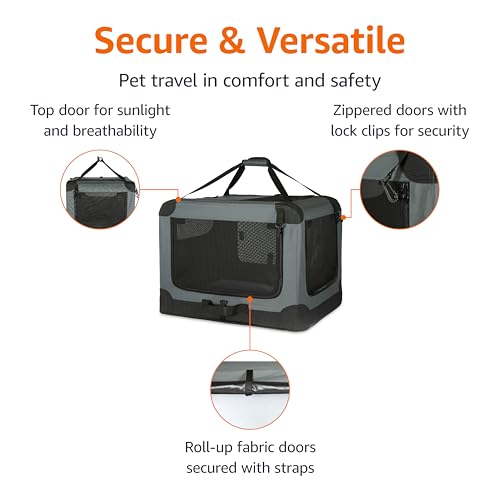 Tan Soft-Sided Folding Dog Travel Crate Kennel M6130