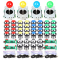 4 Player LED Arcade DIY Kit USB MAME PC Game Retro Controller Including 4x Arcade Joystick 40x LED Chrome Arcade Buttons 4x Zero Delay USB Encoder Y9277
