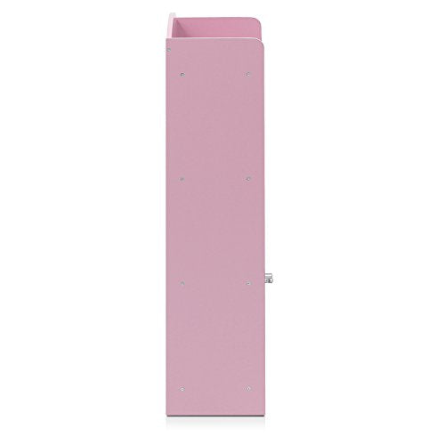 Pink 3-Tier Bookcase with Storage Cabinet S952666