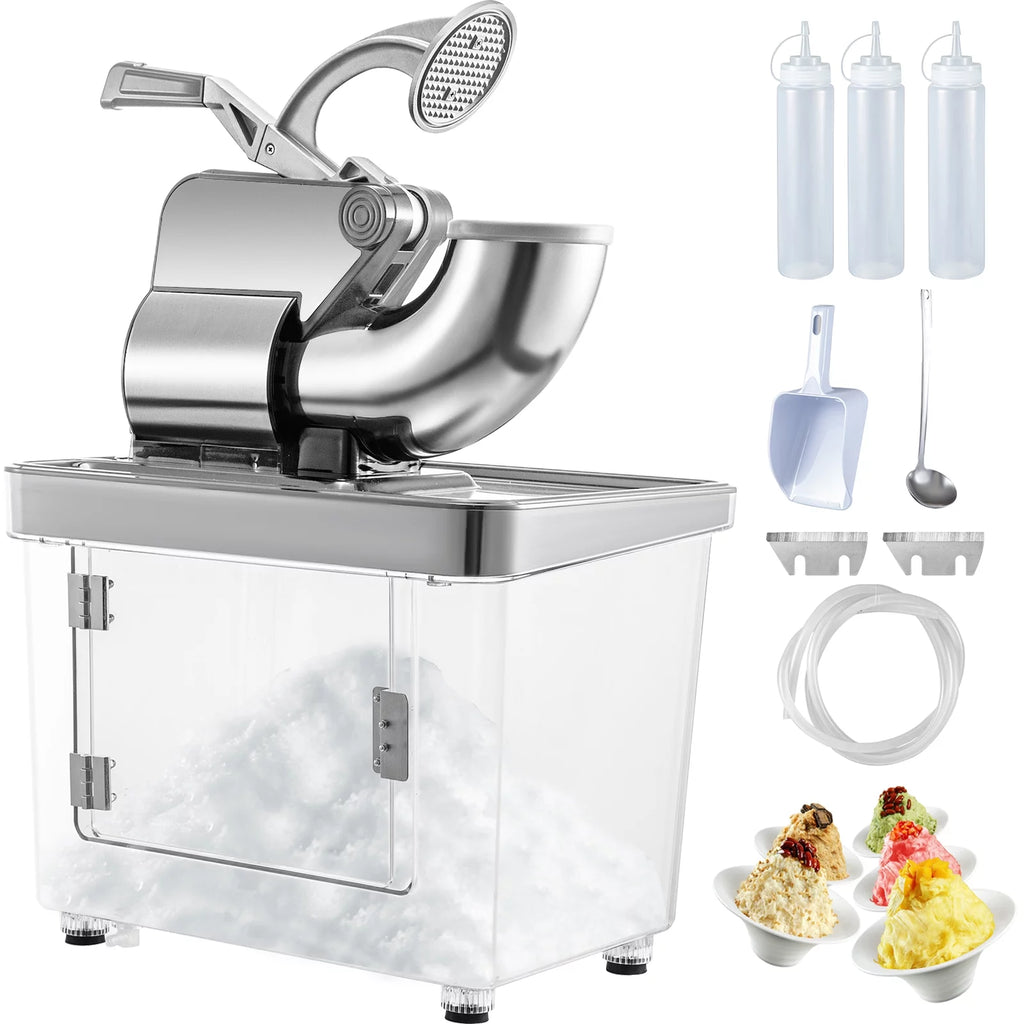 Silver Commercial Ice Crusher Snow Cone Machine 180 kg/H V2124