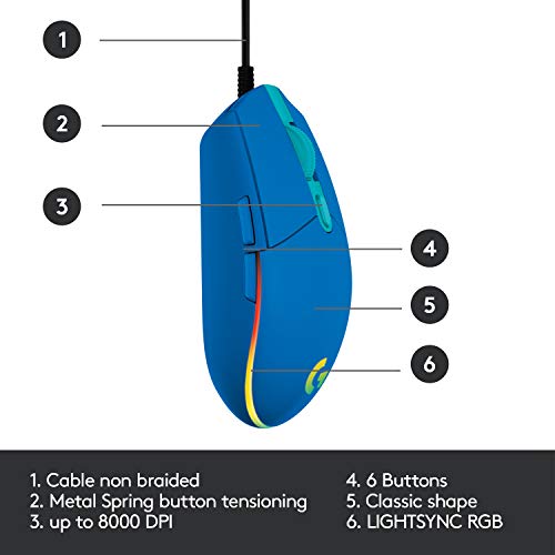 Wired Gaming Mouse with 8,000 DPI and 6 Programmable Buttons R9054