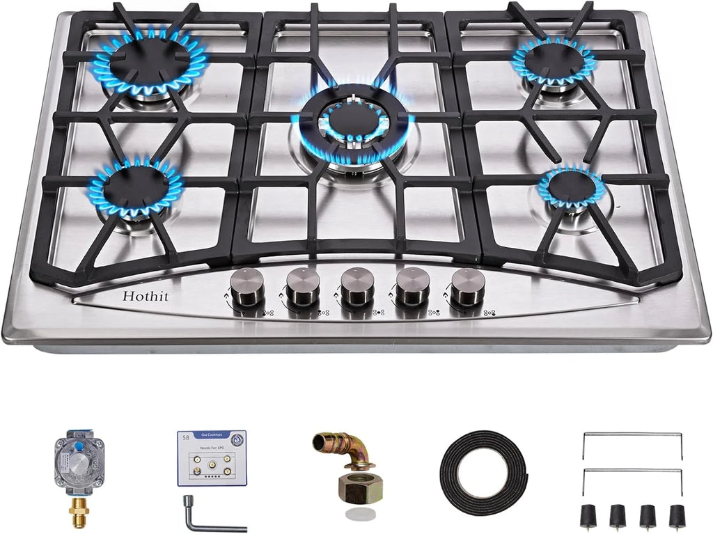 30 Inch 5 Burner Stainless Steel Propane Gas Cooktop J25825