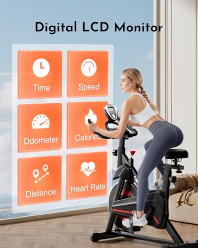 Compact Indoor Cycling Bike with Padded Seat D273298