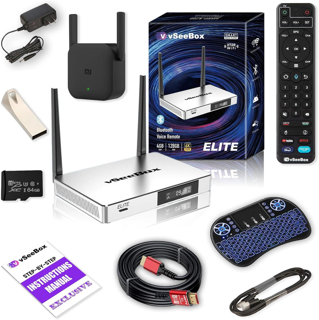6K Android 10 4GB RAM 128GB Storage Streaming Box with Voice Control Remote U353