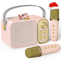 Mini Karaoke Machine with 2 Wireless Microphone, Portable Bluetooth Speaker M48929