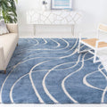 Light Blue & Cream 8'6" x 12' Area Rug Q99424