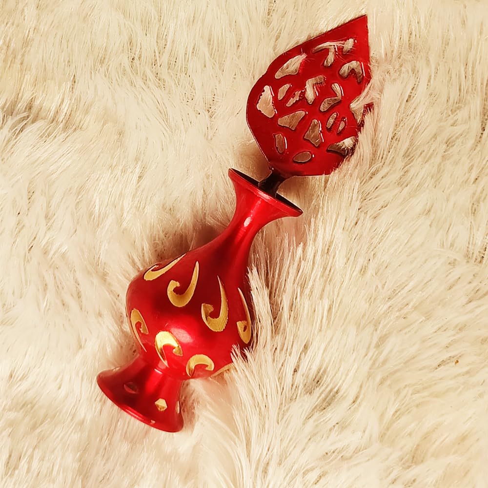 Red Bottle Brass Eyeliner Kajal Holder with Black Eyeliner Powder F5099