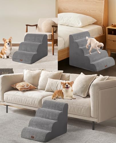 3 Steps Non-Slip Pet Stairs for Bed U726814