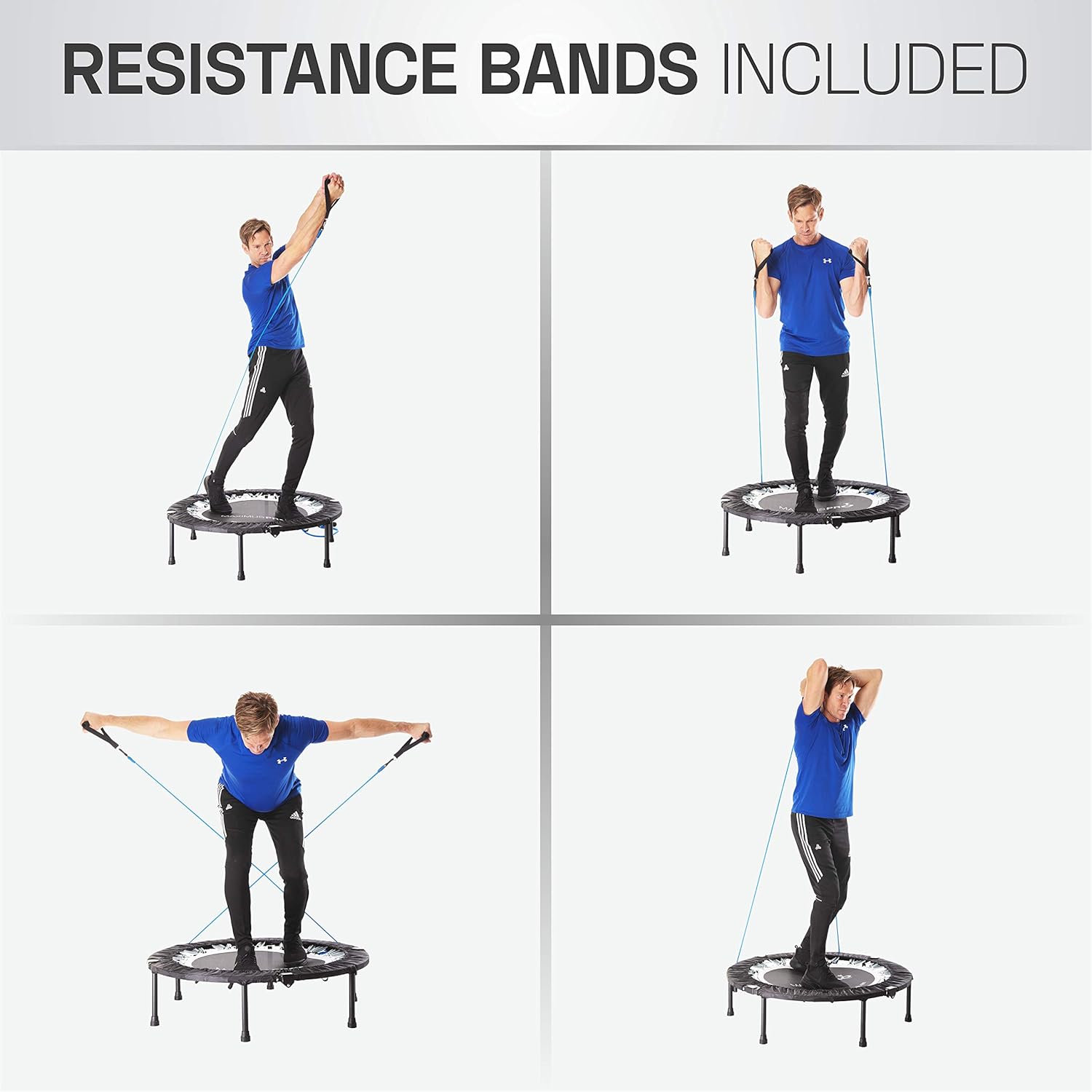 Folding Rebounder Mini Trampoline with Bar K4729