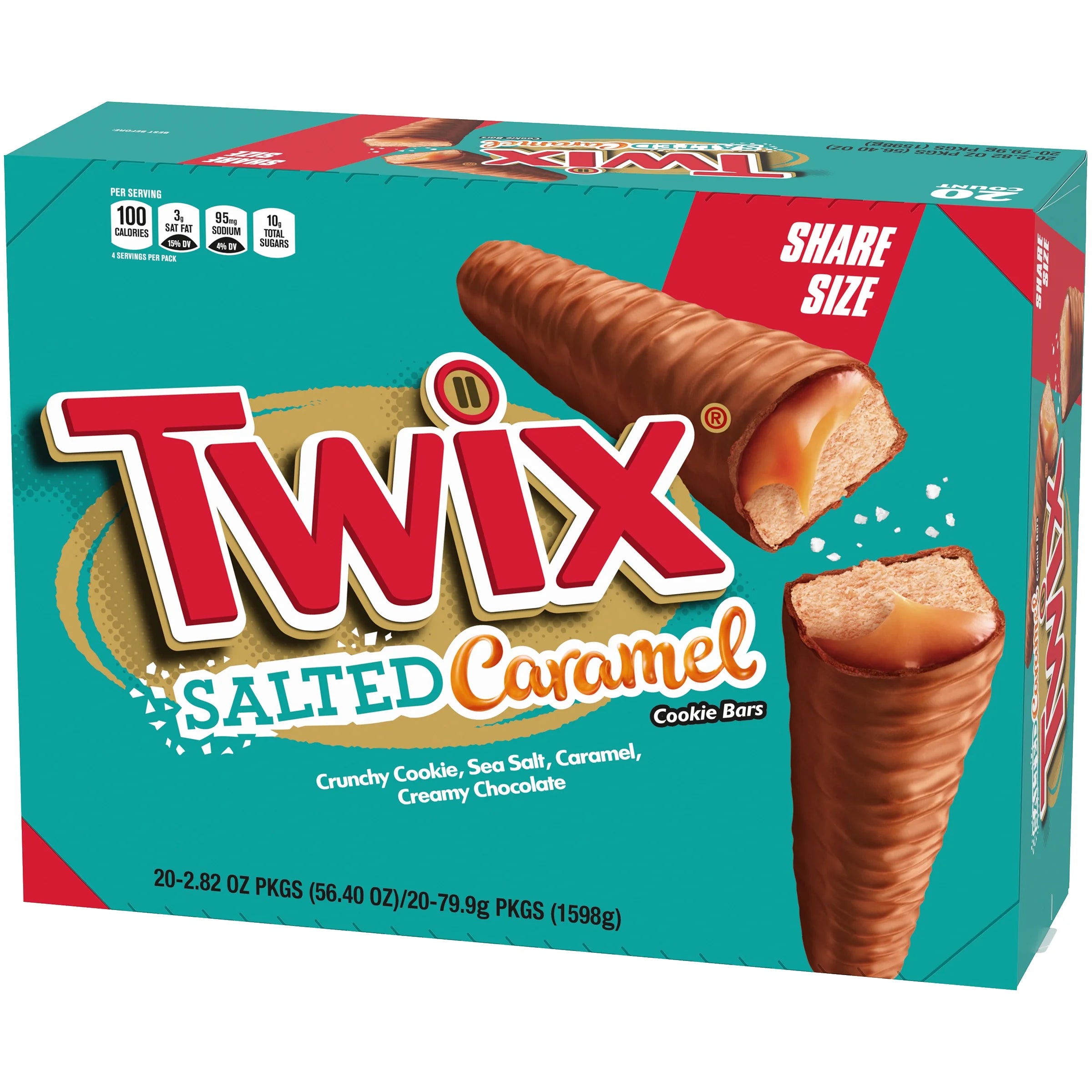 Salted Caramel Chocolate Cookie Bars, 2.8 Ounce, 20 Count O524