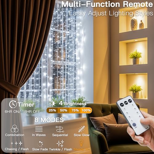 300 Led 9.8x9.8ft Warm White Curtain Lights R886706