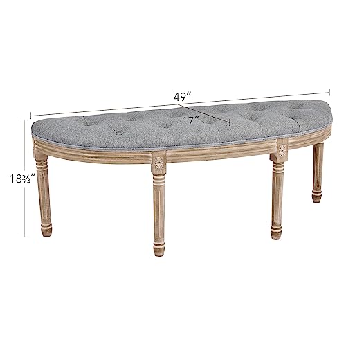 Beige Upholstered Tufted Window Bench F340058