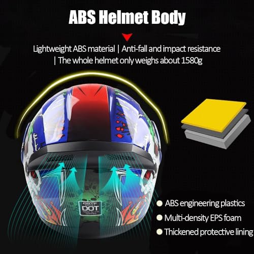 Full Face Flip up Bluetooth Motorcycle Helmet with Dual Speaker R173