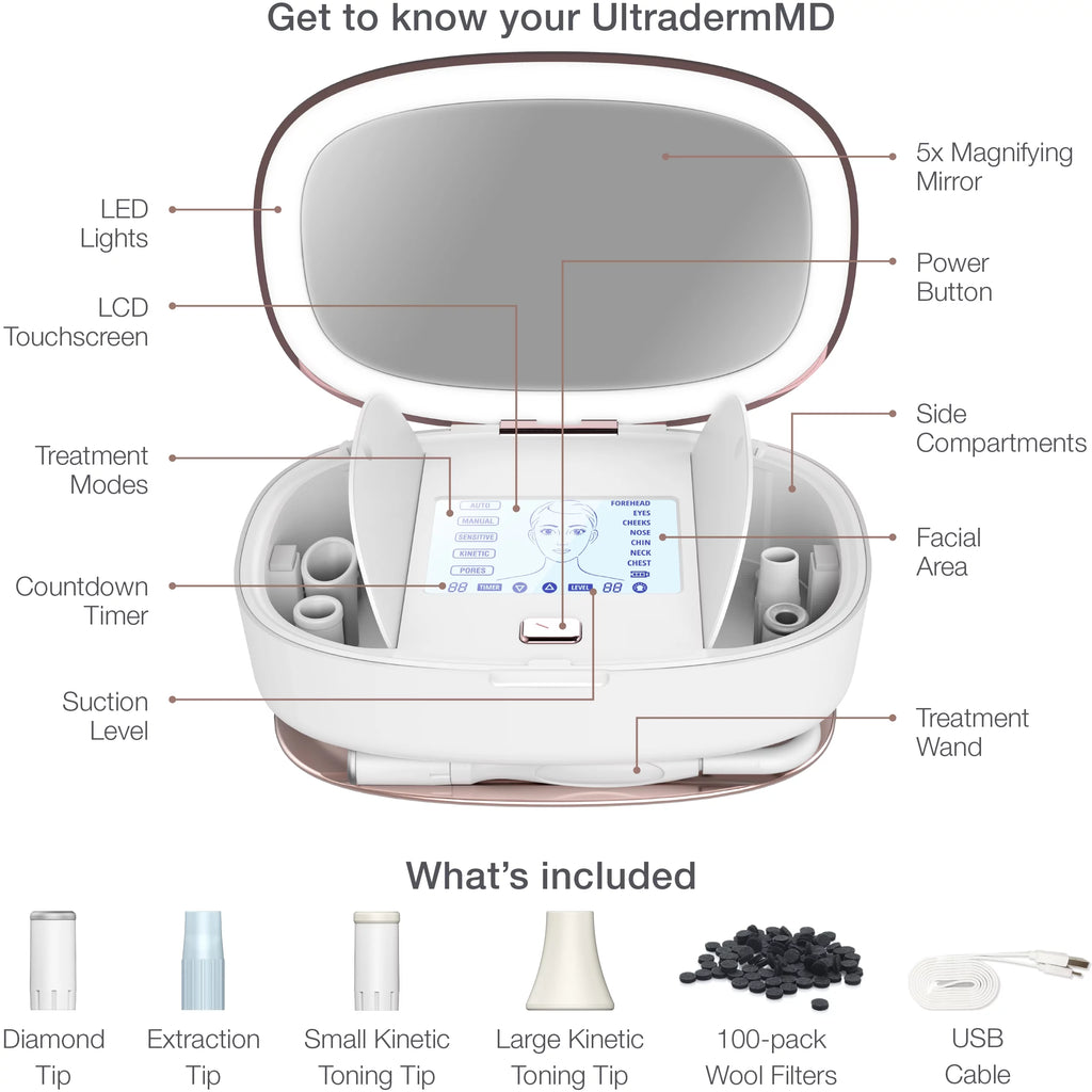 3 in 1 Microdermabrasion Machine with Diamond Tips - White F791