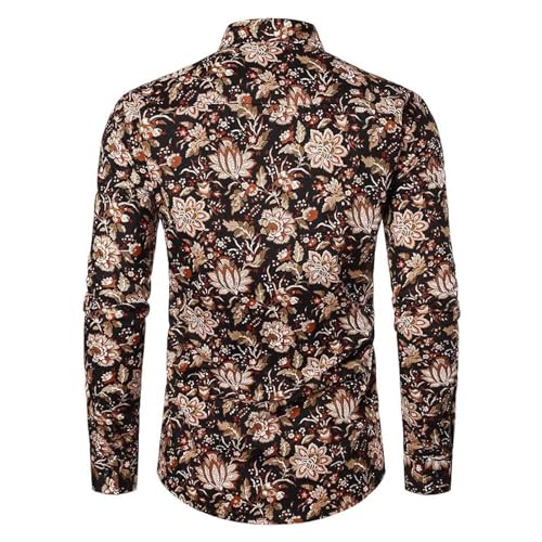 Mens Long Sleeve Floral Button Down Shirts L696475
